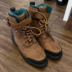 Polo by Ralph Lauren Brown and Black Lace-Up Boots